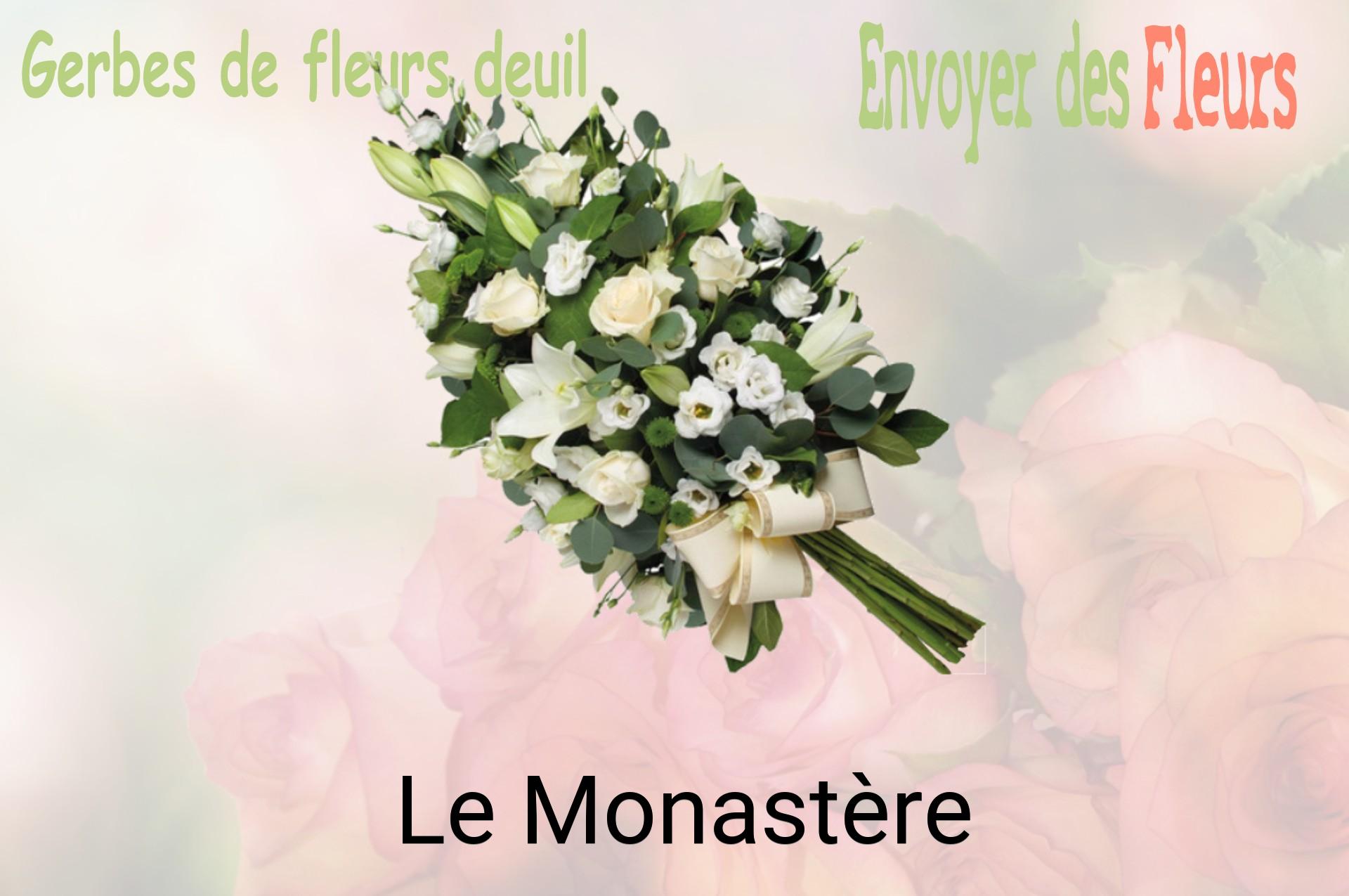 Gerbe de fleurs de deuil livrée à Le Monastère